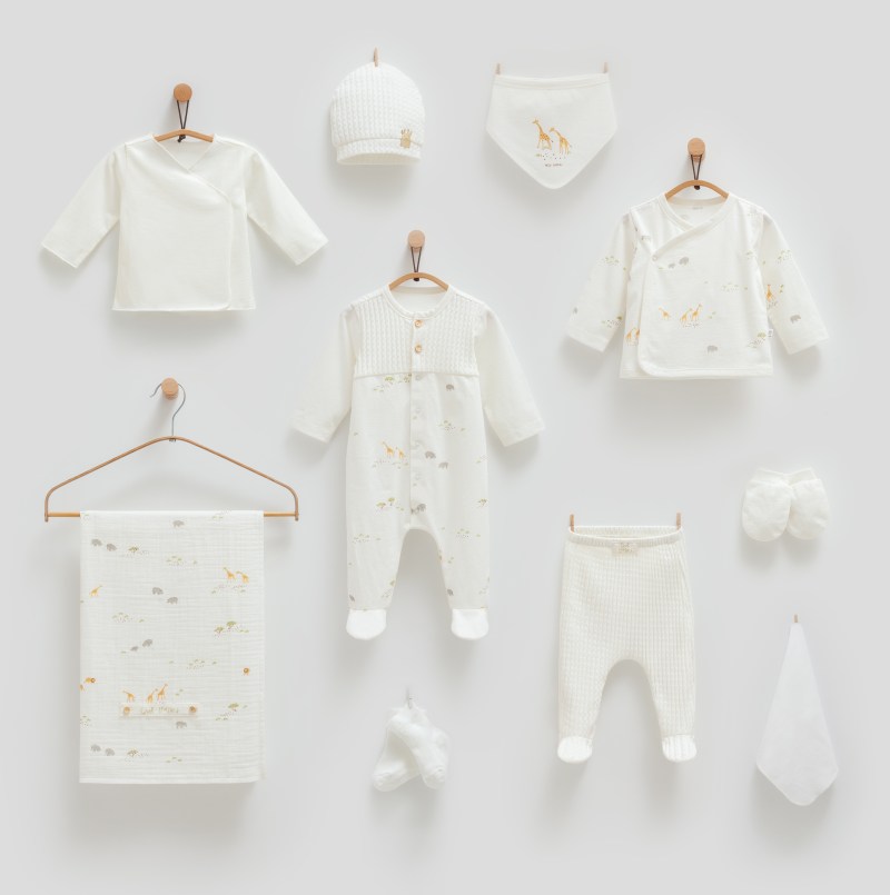 Erkek Bebek Müslin 10lu Yenidoğan Set