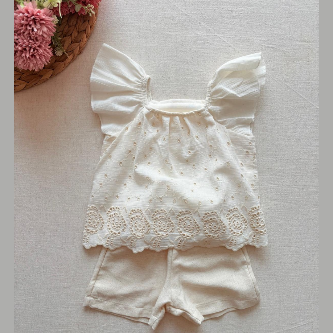 Ekru Fistolu Keten Takım