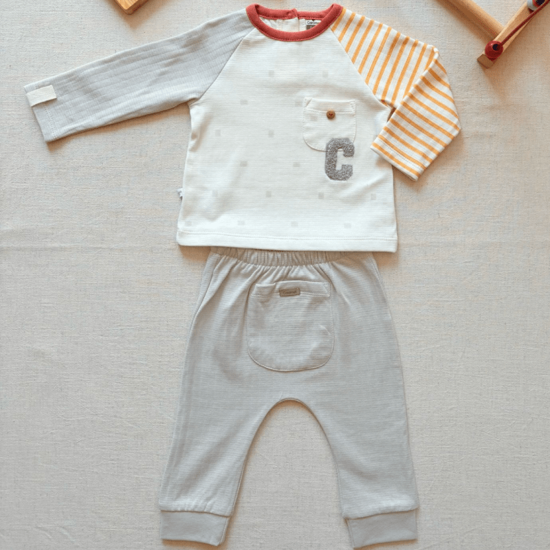 Turuncu Cep Detaylı Organik Takım