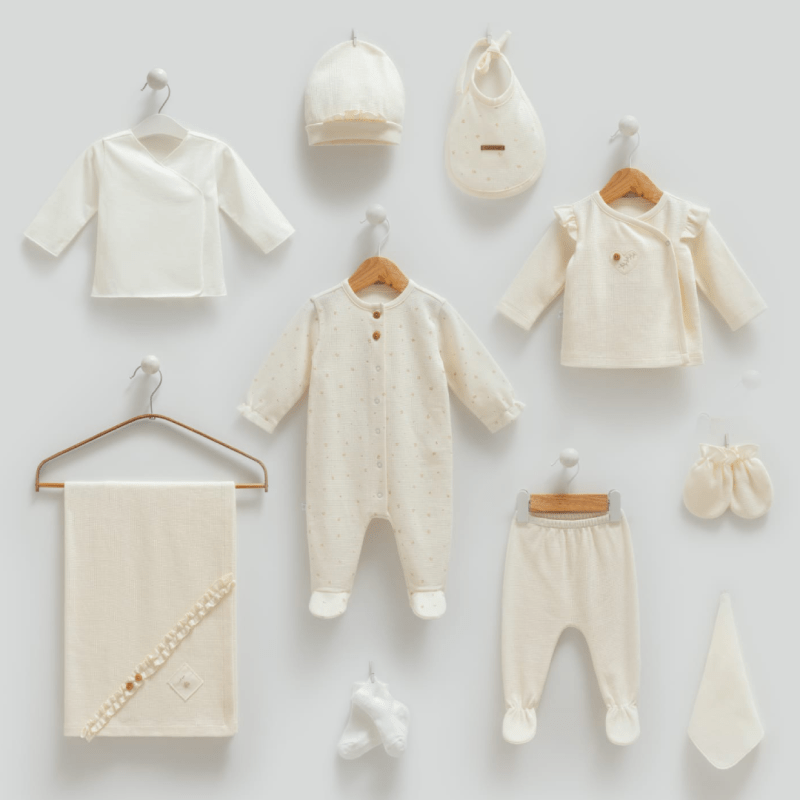 Kız Bebek Ekru 10lu Yenidoğan Set