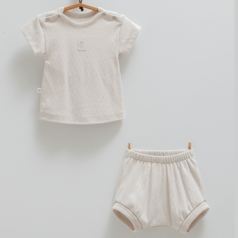 Organik Jakarlı Şortlu Takım