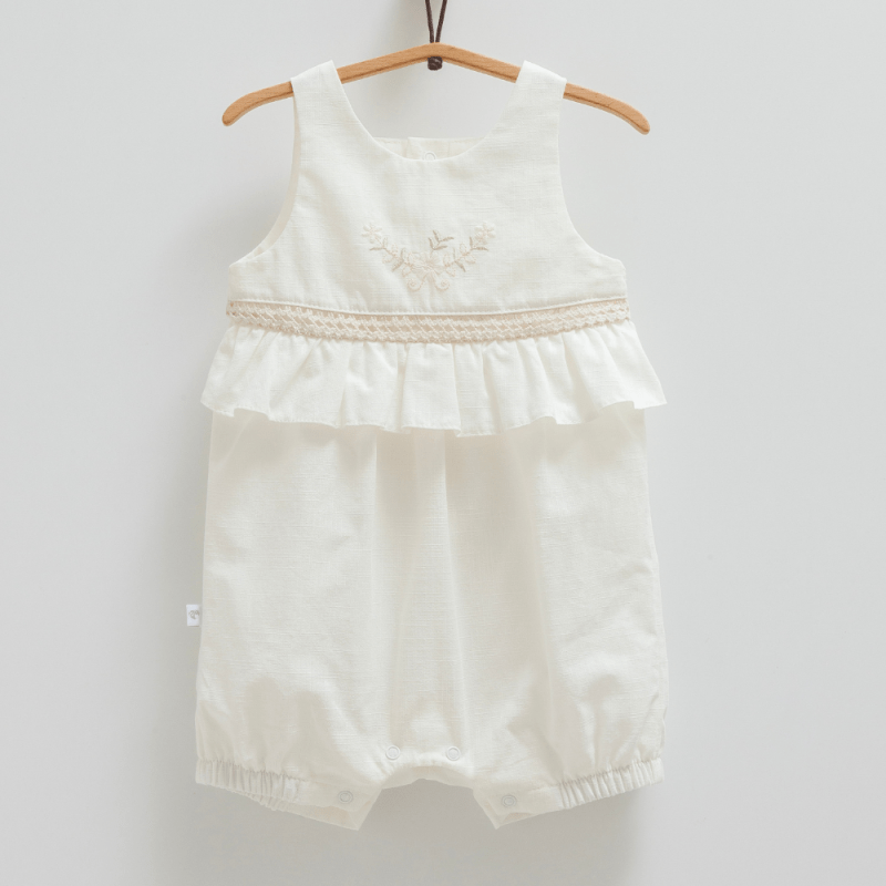 Nakışlı Keten Tulum