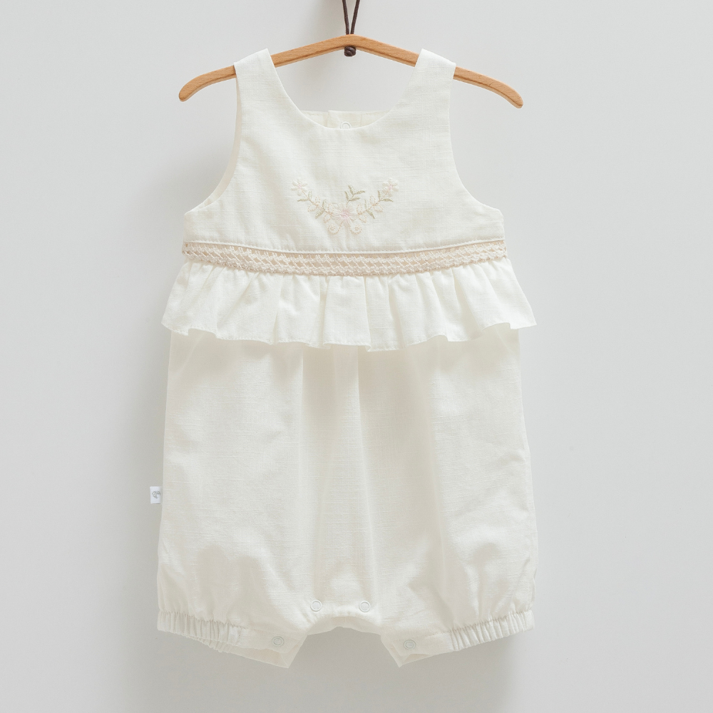 Nakışlı Keten Tulum