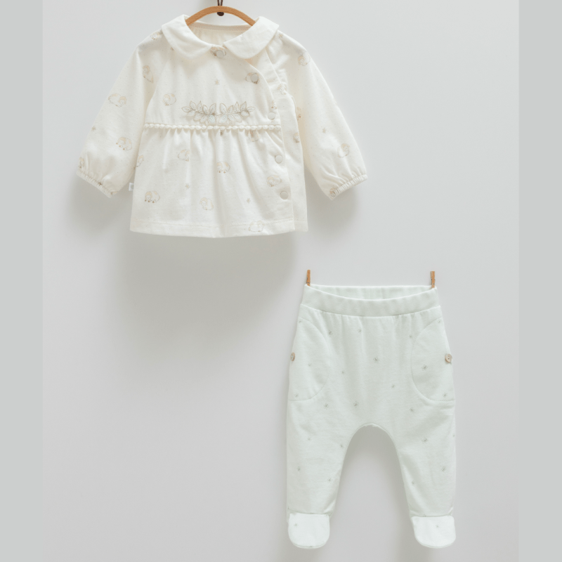 Nakışlı Kuzu Desen Organik Takım