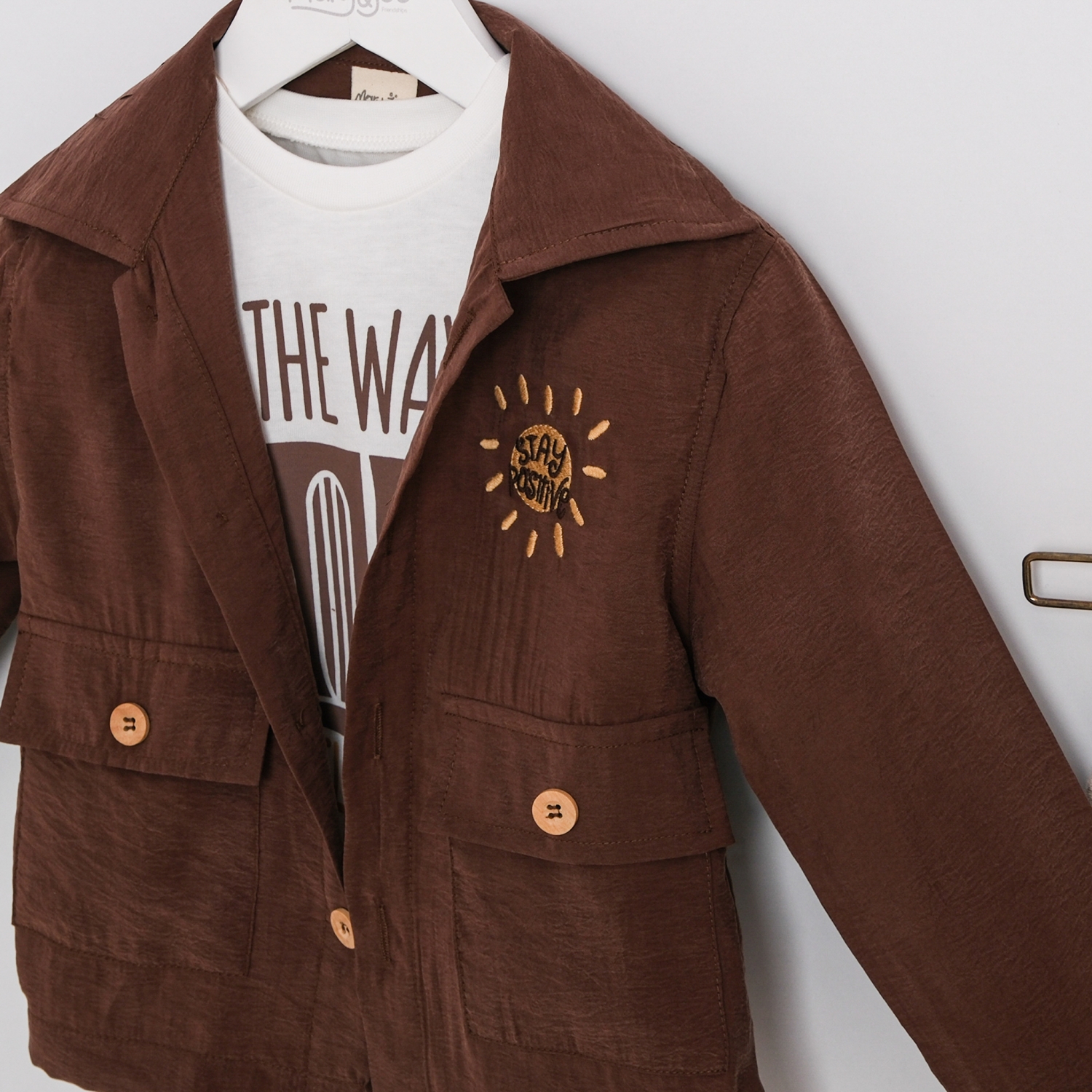 Kahve Ceketli 3lü Keten Takım - Görsel 4