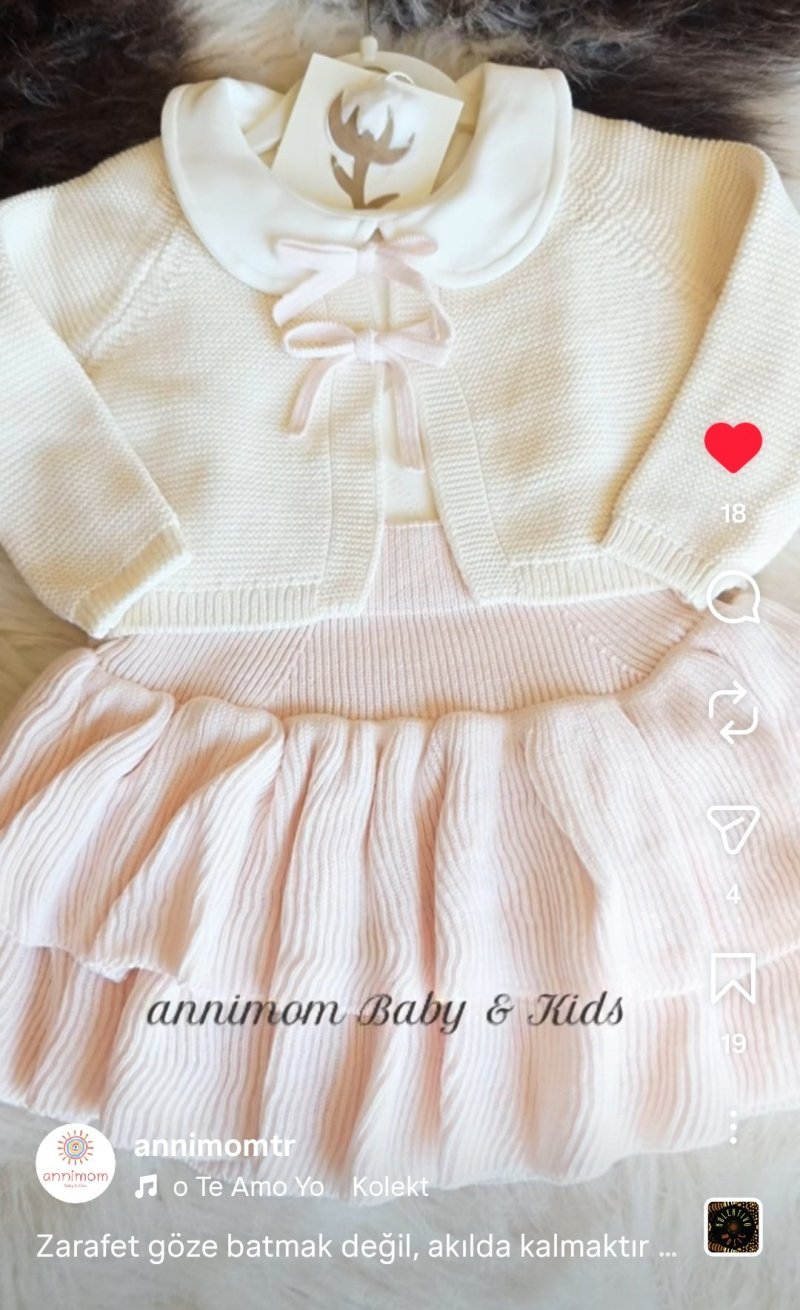 Premium Bebek Hediyesi Etekli Triko Set