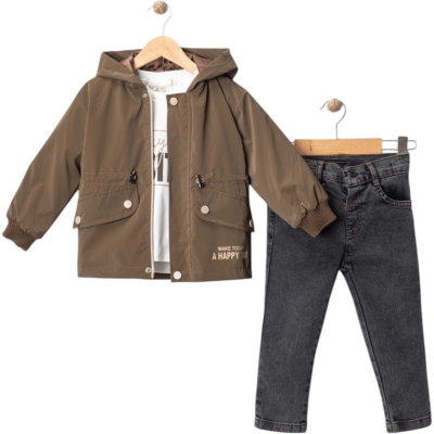 Softshell Ceketli Kahve Kot Takım