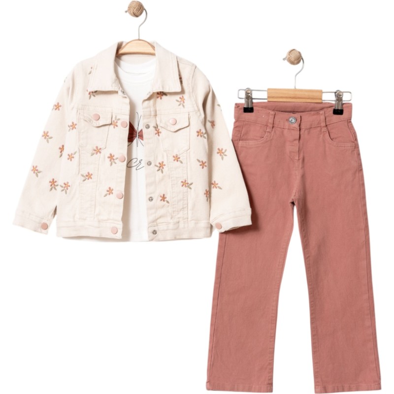 Nakışlı Kiremit Gabardin Takım