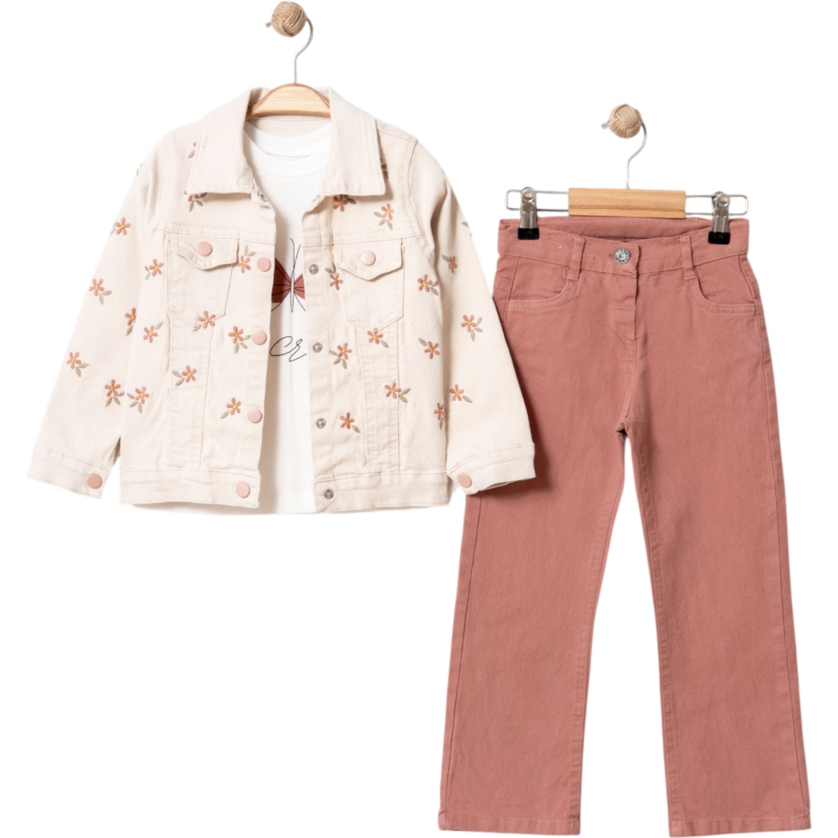 Nakışlı Kiremit Gabardin Takım