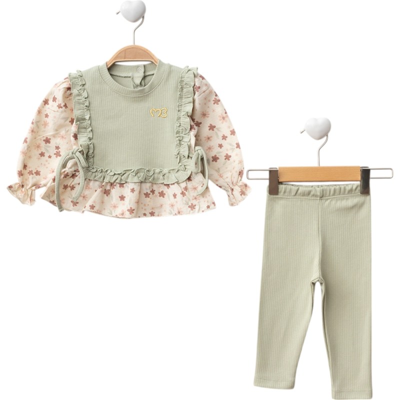 Yandan Bağcıklı Süveterli Müslin Takım (2 Farklı Renk Seçeneği Mevcut)