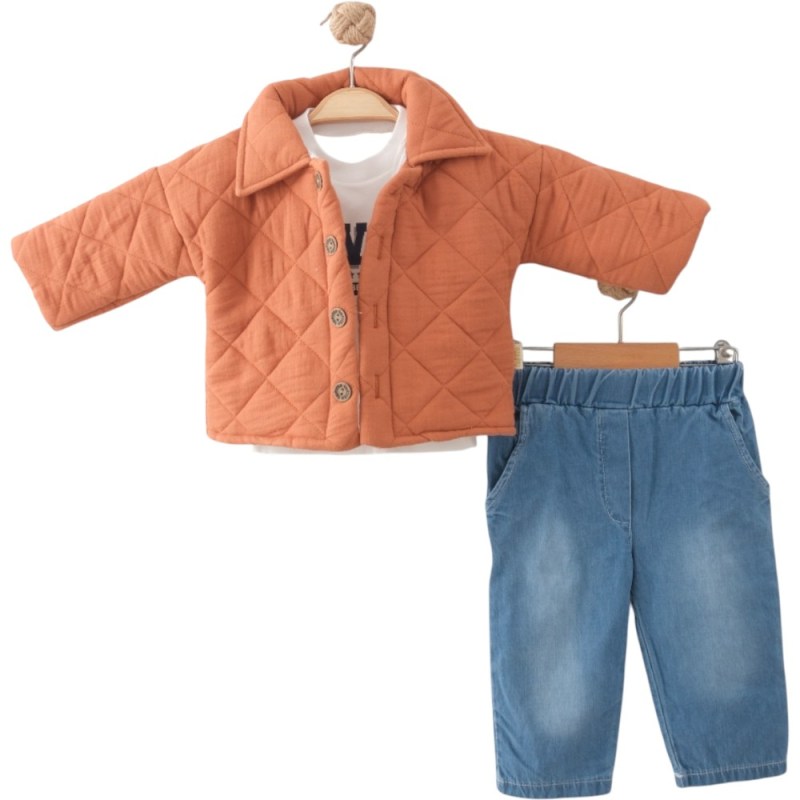 Kapitone Müslin Ceketli Kot Takım