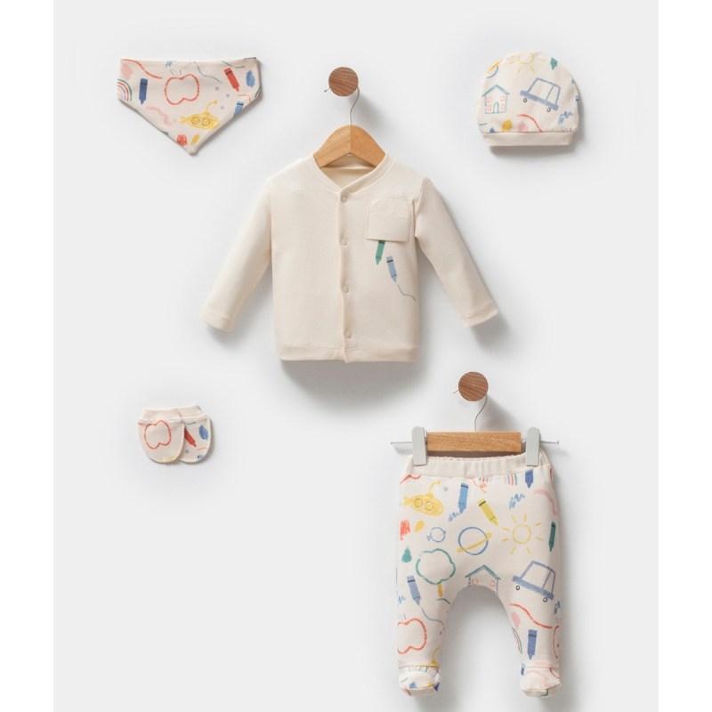 Boya Kalem Temalı 5li Zıbın Set