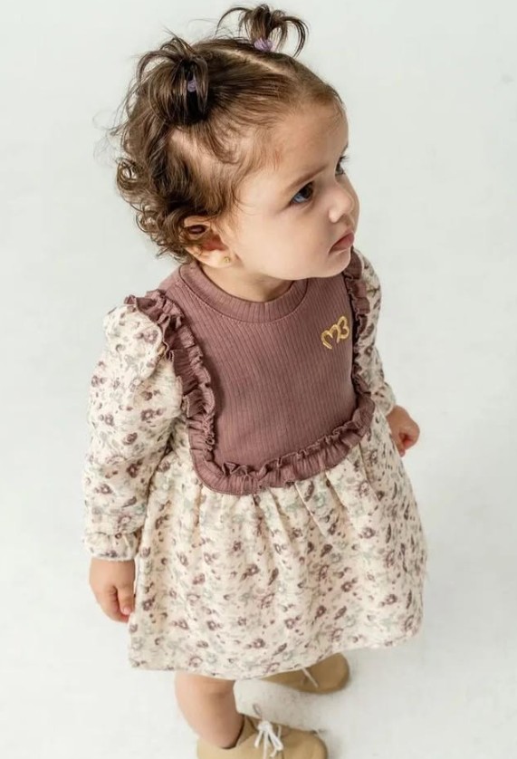 Süveter Detay Çıtır Çiçek Müslin Elbise (2 Farklı Renk Seçeneği Mevcut) - Görsel 3