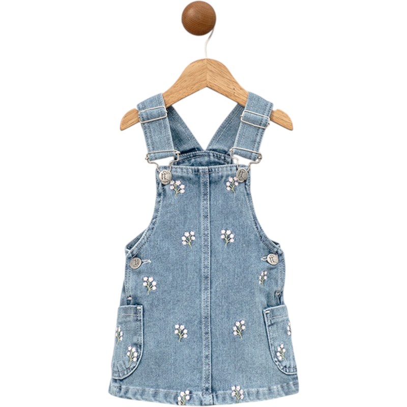 Nakışlı Kot Salopet Elbise